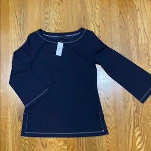 NWT Ann Taylor navy contrast seam shirt Size S